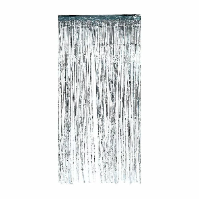 Silver Foil Fringe Curtain 200 x 100cm