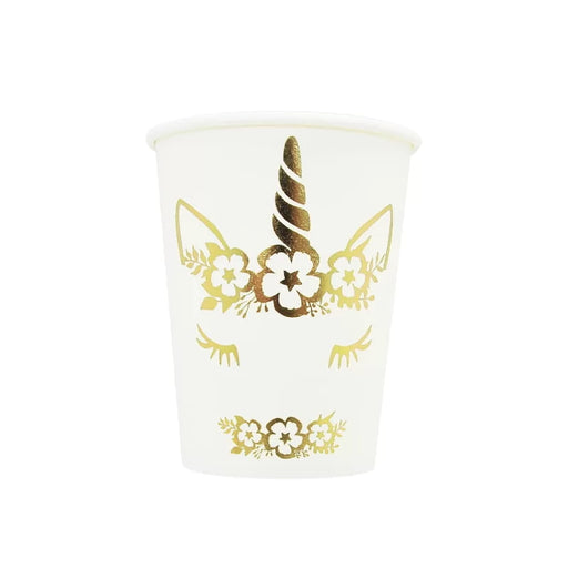 Unicorn Gold Foil Cups 6 Pack
