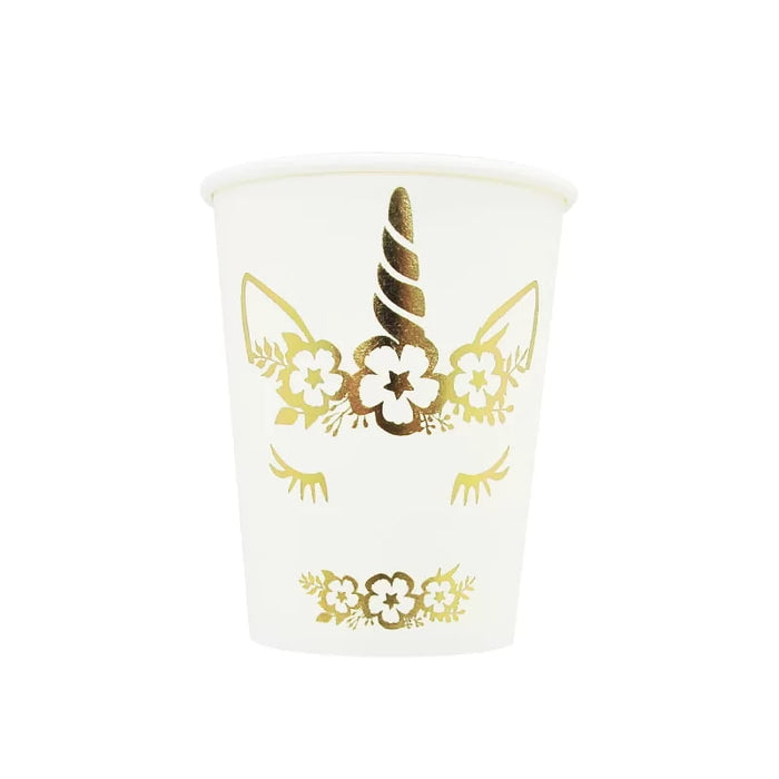 Unicorn Gold Foil Cups 6 Pack