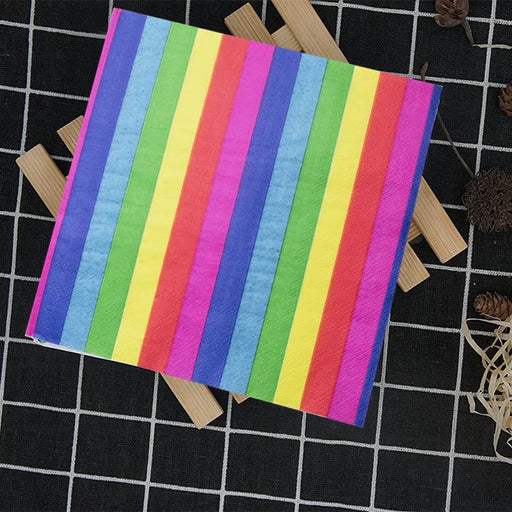 Rainbow Paper Napkins 16 Pk  33cmx33cm