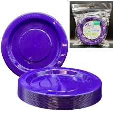 Plastic Lunch Plate 25 Pack - Purple