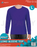 Adult purple long sleeve costume top in size Large, shown worn with black trousers