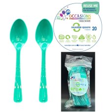 Plastic Spoon 20 Pack - Green