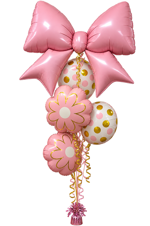 Pink Rainbow Happy Birthday Foil Balloon Set 5pcs