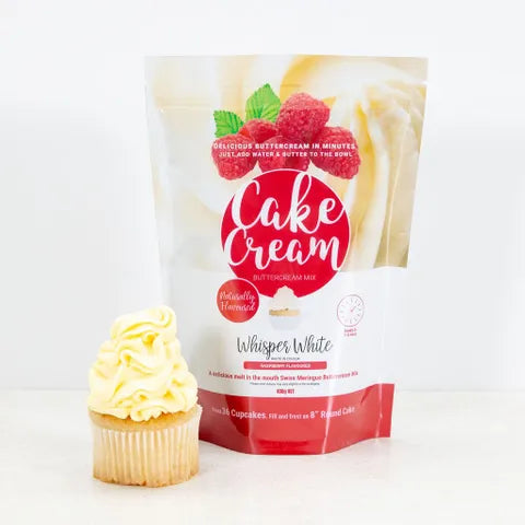 Cake Cream Raspberry Flavour (Whisper White) 400g BY CAITLIN MITCHELL