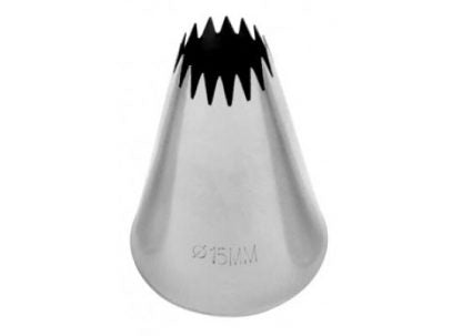 French Star Pastry Tube S/S No. 15