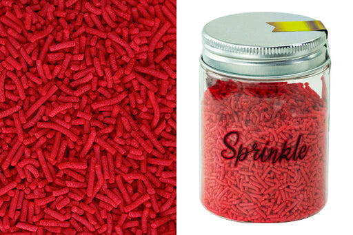 Red Deluxe Jimmies 1.5mm - Sprinkles - 80g