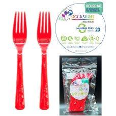 Plastic Fork 20 Pack - Red