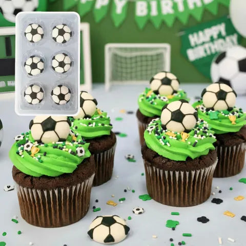 Soccer Sugar Decorations 6 Piece Pack