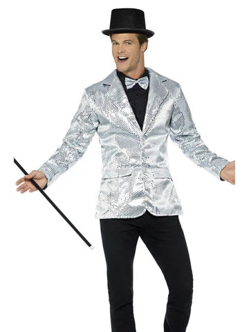Silver Sequin Jacket - Medium