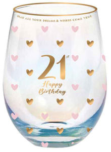 21st Sweet Heart Stemless Glass 600ml
