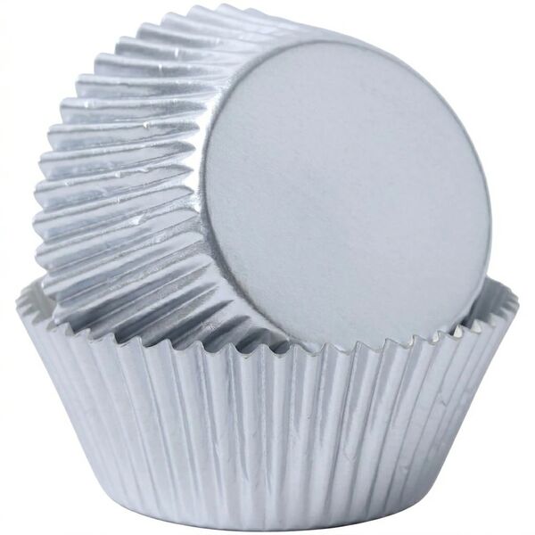 Large Silver Foil Baking Cups 50 Pack