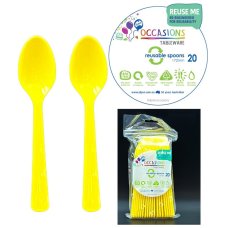 Plastic Spoon 25 Pack - Yellow