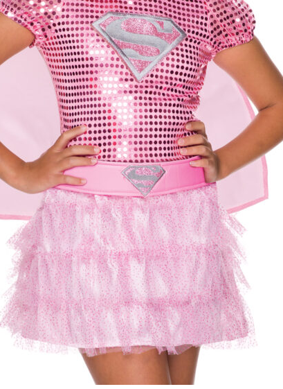 Children's Supergirl Pink Sequin Costume 3-4 Years