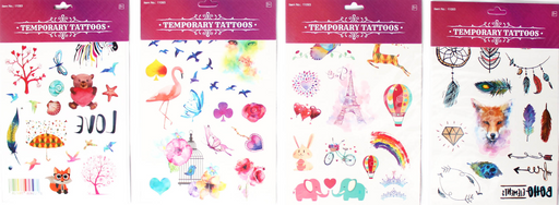 Assorted Watercolour Temporary Tattoos