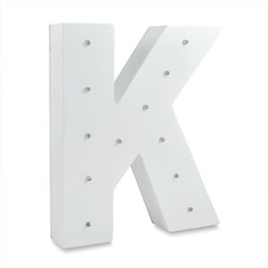 LED Alpha Light White Letter K