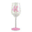 40th Vine Glitter Wine Glass Silver and Magenta