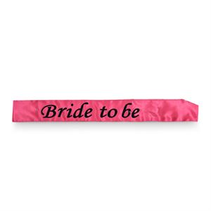 Flashing Bride to Be Sash Pink with Black Text