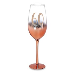 Ombre Rose Gold 60th Champagne Glass