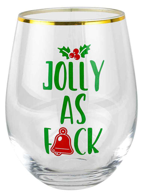 Assorted Humorous Christmas Stemless Wine Glasses