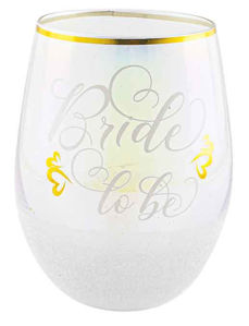 Bride To Be Stemless Glitterati Wine Glass 600ml