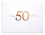Happy 50th Birthday Rose Gold Guest Book