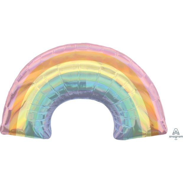 Holographic Iridescent Pastel Rainbow 86cm (34") Mega Foil Balloon