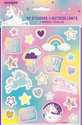 Unicorn Party Sticker Sheet