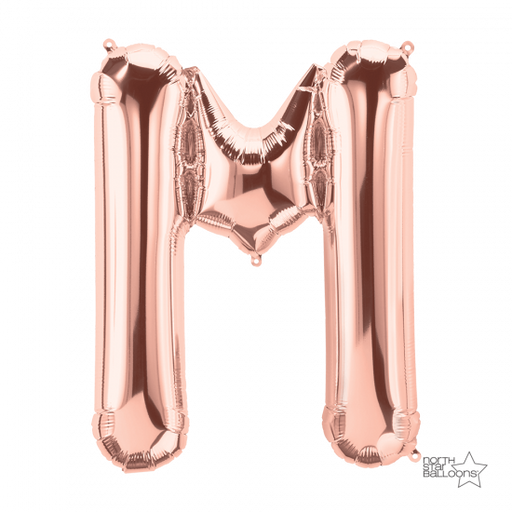 34" Rose Gold Foil Letter M