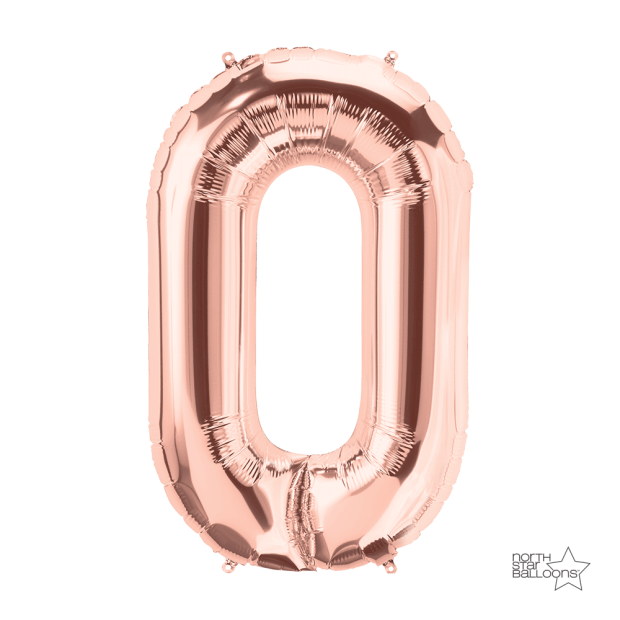 34" Rose Gold Foil Letter O
