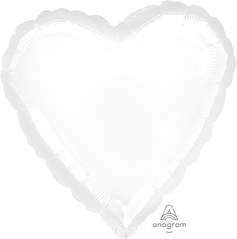 Heart Shape White Foil 43 cm