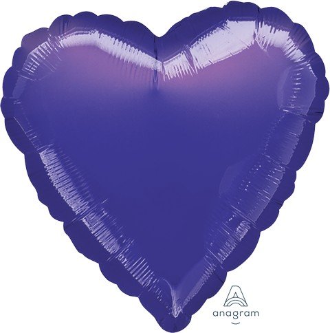 Heart Shaped Purple Foil 43 cm