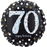 Black & Gold 70th Birthday Foil Balloon 18''