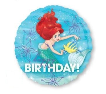 Dream Big Ariel Happy Birthday Foil Balloon 43cm