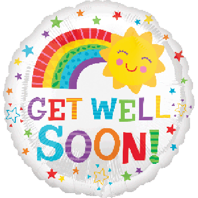 18" Foil Balloon Get Well Soon Happy Sun