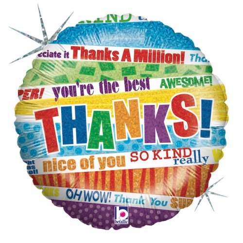 Lots o'Thanks Holographic  18" Foil Balloon
