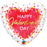 Happy Valentines Day Watercolour Hearts 18'' Foil Balloon
