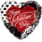 Happy Valentines Day Black & Red Hearts Foil Balloon 18''