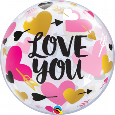 Love You Hearts & Arrows Deco Bubble 56 cm