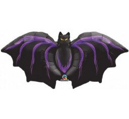 Black & Purple Bat 44” Foil Balloon Shape