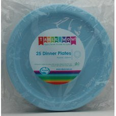 Plastic Dinner Plate 25 Pack - Light Blue