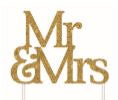 Mr & Mrs Gold Cake Topper