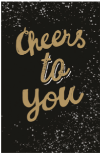 Cheers to You Brushed Gold Birthday Card