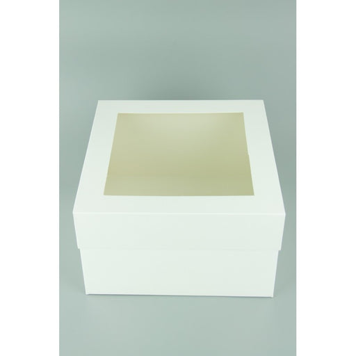 Cake Box 12" White With Window 12x12x6