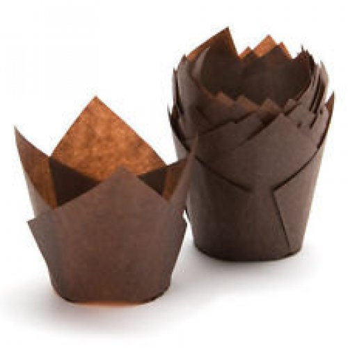 Tulip Muffin Wrap Brown (90/50mm high x 60mm base) Pack 250