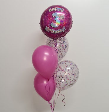 Dazzling Foil 5 Balloon Confetti Bouquet