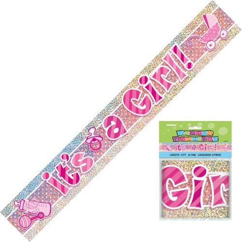 It's A Girl Prism Banner 9Ft
