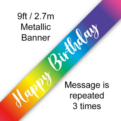 Happy Birthday Rainbow Foil Banner