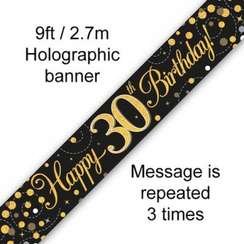 Sparkling Fizz Black Gold Banner 2.7m