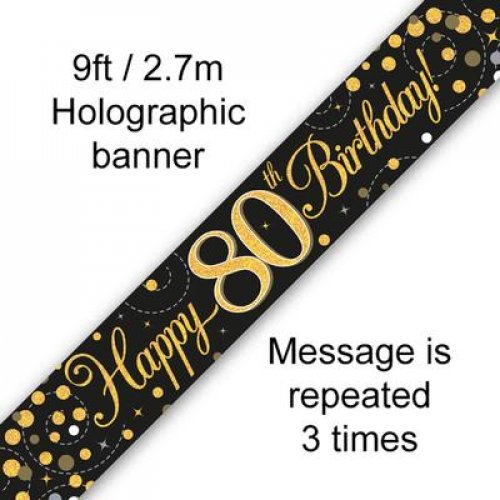 Sparkling Fizz Black Gold Banner 2.7m
